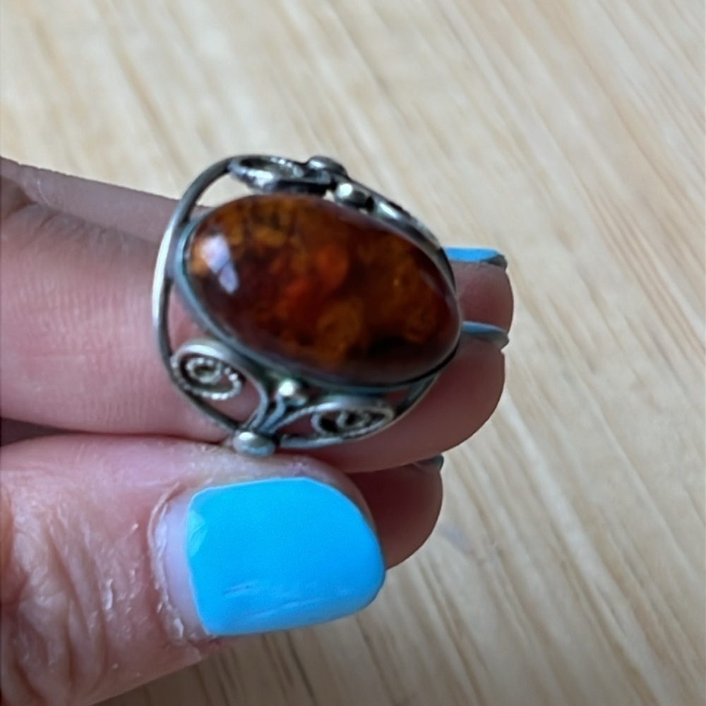 Baltic Amber Ring - Picture 2 of 4
